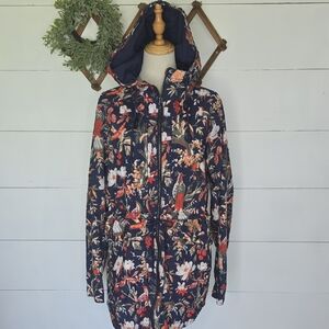 Columbia West Bluff Jacket Light Nocturnal Birds Print Women Sz L